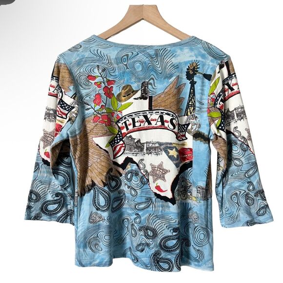 Don't Mess With Texas Women's Graphic 3/4 Sleeve T-Shirt Size Large - Picture 3 of 4